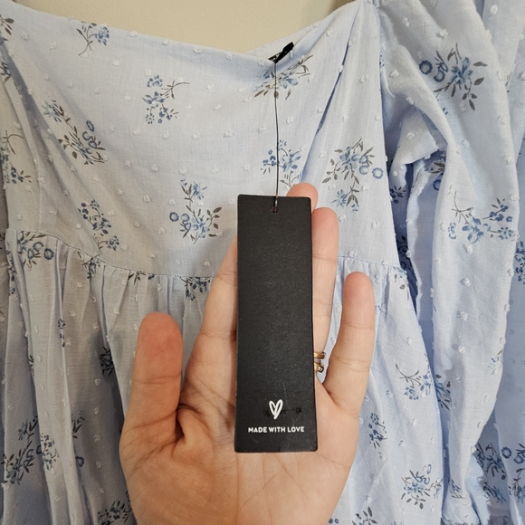 Lulu's Light Blue Floral Textured Dress - Picture 4 of 12